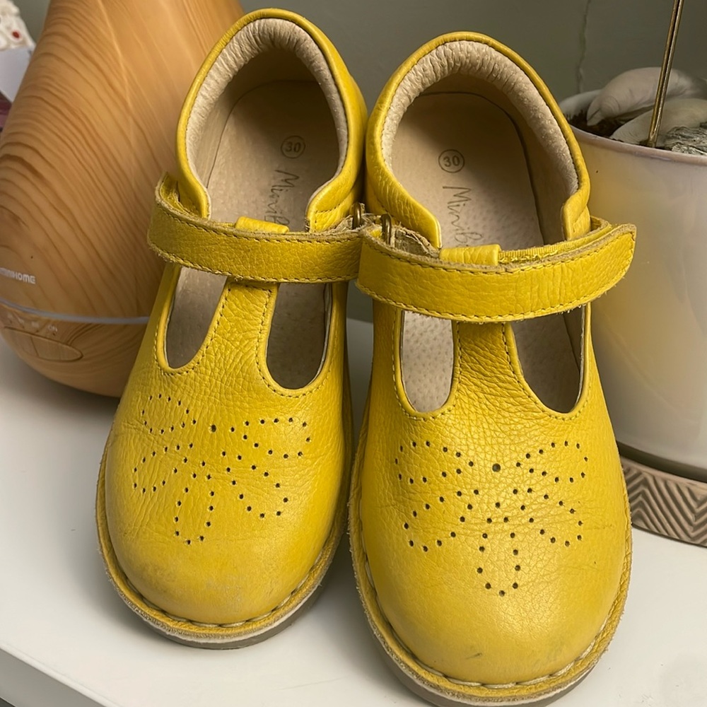 Girls Boden Leather T-bar Flats